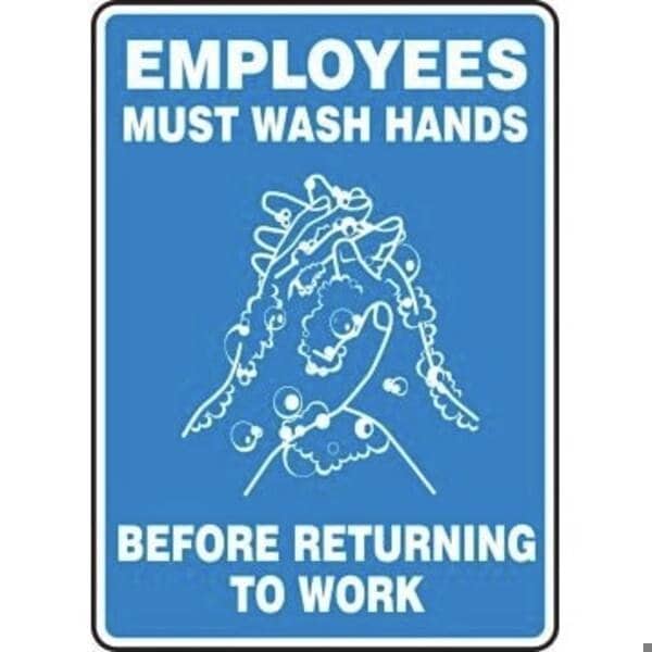 Accuform Safety Sign EMPLOYEES MUST WASH MRST570VS MRST570VS - main